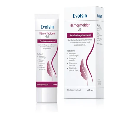 Abbildung von Evolsin Hautpflegegel Hämorrhoiden Gel gegen Brennen, Schmerz, Blutungen &amp; Juckreiz, frei von Parabenen, Silikonen, Mineralölen