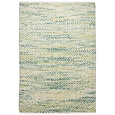 Abbildung von Handwebteppich beidseitig verwendbar nachhaltige, ungefärbte Schurwolle und Baumwolle 65 x 135 cm; Farbe: Grün Beige Tom Tailor Smooth Comfort