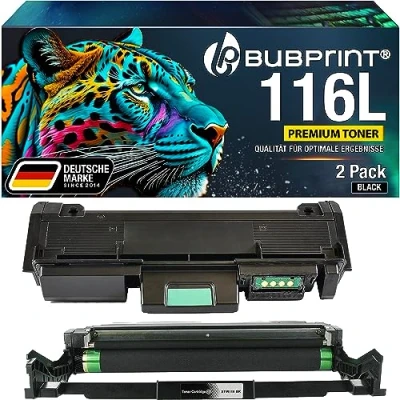 Abbildung von Bubprint Toner und Trommel kompatibel als Ersatz für Samsung MLT D116L R116 Xpress M2625D M2675F M2675FN M2825DW M2825ND M2835DW M2875DW M2875FD M2875FW M2885 M2885FW Schwarz
