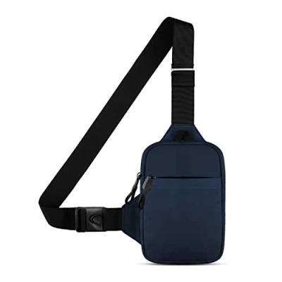 Abbildung von DONGKER Sling Chest Crossbody Bag, Wasserdicht Schultertasche, Bag Backpack für Männer und Frauen, die Outdoor Sportarten wandern (S, Blau)