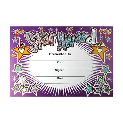 Abbildung von SuperStickers Star Award Sparkling Certificate, DMC10014, 20 x A5 Zertifikate
