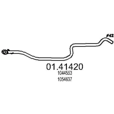 Abbildung von MTS 01.41420 Abgasrohr 1890 vorne für Mittelschalldämpfer FORD: Fiesta 5, 4, Mk4, MAZDA: 121 III Hatchback