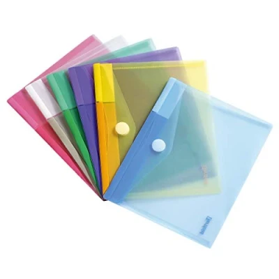 Abbildung von Tarifold Dokumententasche/Sammeltasche Din A5 Mit Siebdruckdesign und Klettverschluss 6 Stk. sortiert (Blau, Lila, Grün, Gelb, Pink &amp; Transparent) 510259