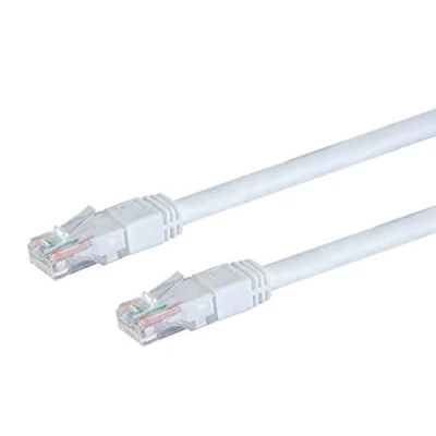 Abbildung von Monoprice Cat6 Ethernet Patchkabel für den Außenbereich, 15 m, snagless RJ45, Litze, 550 MHz, UTP, Reiner blanker Kupferdraht, 24 AWG, Weiß
