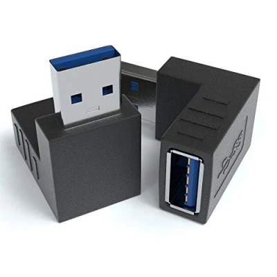 Abbildung von JAMEGA USB 3.0 Winkel Adapter 270 Grad Winkeladapter 2er Pack A Stecker zu Buchse Winkelstecker Kupplung kompatibel mit allen Kabeln