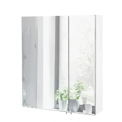 Abbildung von Schildmeyer Spiegelschrank Basic Breite 60 cm, 2 türig, Glaseinlegeböden, Made in Germany