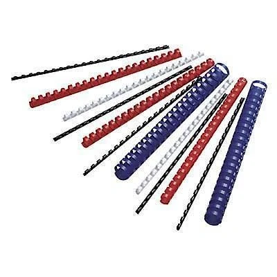Abbildung von Renz Plastikbinderücken US Teilung, 21 Ringe für DIN A4, Durchmesser 8 mm, rot