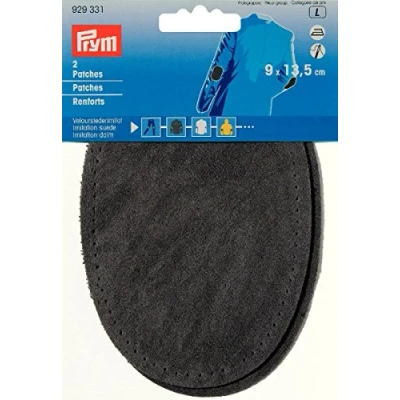 Abbildung von Prym 929331 Patches Velourslederimitat (bügeln) 9 x 13,5 cm Mittelgrau