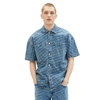 Abbildung von TOM Tailor Denim MIT Allover print Hemd, Herren, Größe: Medium, Wording laser