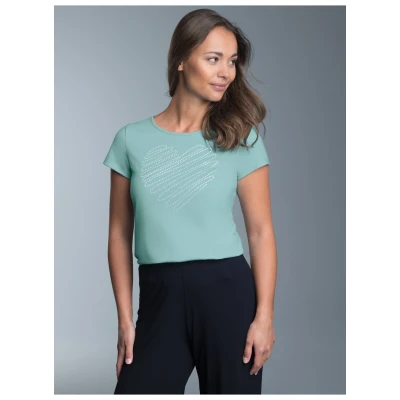 Abbildung von Trigema T Shirt &quot;TRIGEMA Slim Fit mit glitzerndem Herz Printmotiv&quot;, (1 tlg.)