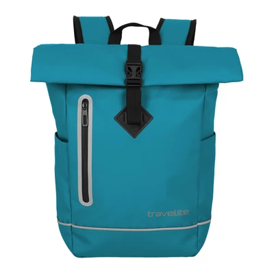Abbildung von Travelite Rolltop Rucksack wasserfest, Fahrradrucksack, Freizeitrucksack mit Verschluss &amp; Reflektoren, BASICS, 48 cm, 19 Liter