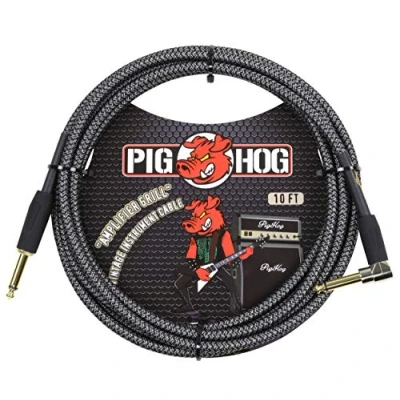 Abbildung von Pig Hog Gitarren Instrumentenkabel, rechtwinklig, 6,35 mm auf Verstärkergrill 10 feet