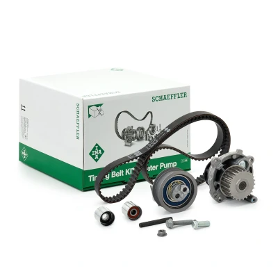 Abbildung von INA 530 0445 32 Wasserpumpe + Zahnriemensatz mit VOLKSWAGEN: Passat B6 Limousine, Eos, Golf 5 Schrägheck, SEAT: Toledo 3