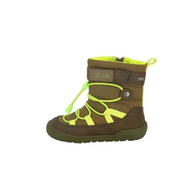 Abbildung von Lurchi JACE TEX Unisex Schnürstiefelette für Kinder, Größe: 28, Khaki/lime Schuhe