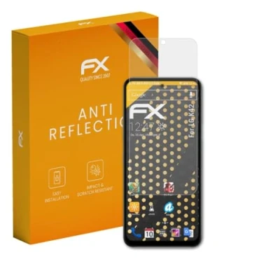 Abbildung von atFoliX Panzerfolie kompatibel mit LG K42 Schutzfolie, entspiegelnde und stoßdämpfende FX Folie (3X)