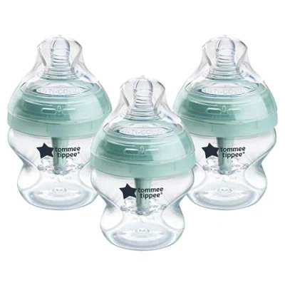 Abbildung von Tommee Tippee Baby Bottles, Advanced Anti Colic Babyflasche mit langsamem Fluss, brustähnlicher Sauger, 150 ml, 0m+, selbststerilisierend, Babyfütterungs Essentials, 3 Stück