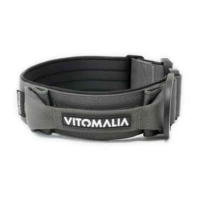 Abbildung von VITOMALIA® Taktisches Hundehalsband, 5 cm Breit: Stabiles Nylon, Magnet Handgriff, Sicherheitsschnalle, hundehalsband große Hunde (5cm/M = 40cm 50cm, Anthrazit)