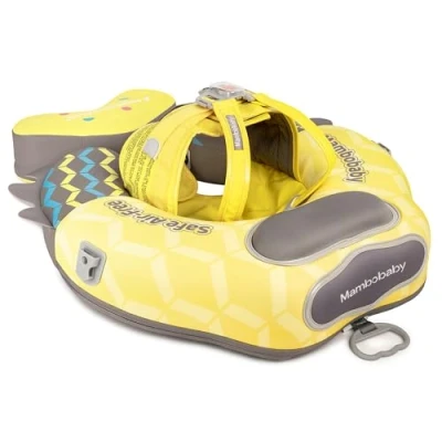 Abbildung von Mambobaby Neueste Schwimmring Baby mit Sonnendach, Schwimmreifen Nicht Aufblasbar Robust Weich Wasserdicht Schwimmtrainer für Kinder 3 Monate bis 24