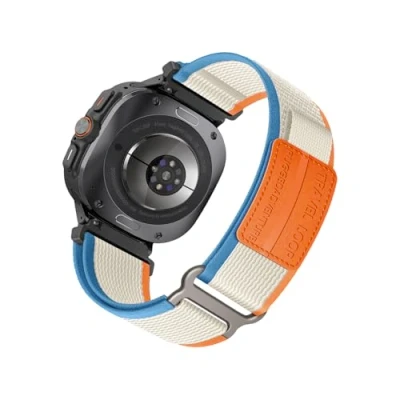 Abbildung von Armband für Samsung Galaxy Watch Ultra 47mm mit Nylon Klettverschluss Sportlicher Armbänder Trail Loop ErsatzArmband Kompatibel (5)