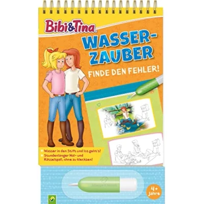 Abbildung von Bibi &amp; Tina Wasserzauber Finde den Fehler. Einfach mit Wasser malen: Mal und Rätselbuch Wassertankstift für Kinder ab 4 Jahren
