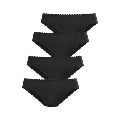 Abbildung von Lascana JAZZ Slips 4 PACK Slip, Damen, Größe: 48, Schwarz