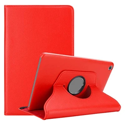 Abbildung von Cadorabo Hülle kompatibel mit Huawei MediaPad M5 8 (8.4 Zoll) Tablethülle ohne Auto Wake Up aus Kunst Leder Flip Klappbare Stoßfeste Cover für Tasche in Rot