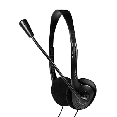 Abbildung von LogiLink HS0002 Stereo Headset Kopfhörer Easy mit Mikrofon, Schwarz
