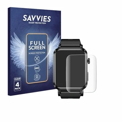 Abbildung von Savvies 4 Stück Full Screen Schutzfolie für Kardena Care Air 2 (rechteckig) Cover Displayschutz Folie [3D Curved, Transparent]