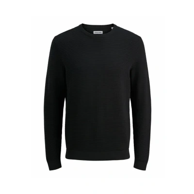 Abbildung von Jack &amp; Jones Einfarbig Strickpullover, Herren, Größe: Small, Black