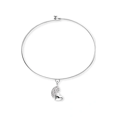 Abbildung von Engelsrufer Armreif aus Sterlingsilber mit Flügel Herz Anhänger in der Farbe Silber, Länge: 18,5cm, ERB WINGHEART