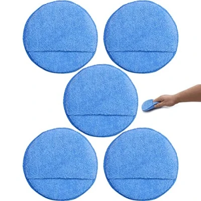 Abbildung von Stakee Mikrofaser wachs Applikator 5pcs Auto Polierpolster Weichschaum Applikatorpolster Runden Schwamm Für Autos Glas