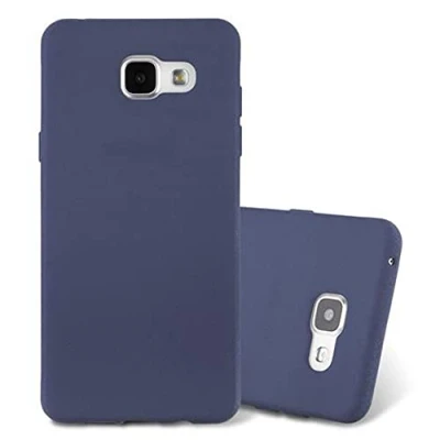Abbildung von Cadorabo Hülle kompatibel mit Samsung Galaxy A3 2016 Schutzhülle TPU Silikon Case Frost Design Slim Kratzfest Weiche Gummi Rundumschutz für in Blau