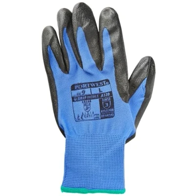 Abbildung von Portwest A320 Dexti Grip Handschuhe, Nylon, 1 Paar, Size: Large, schwarz/blau,