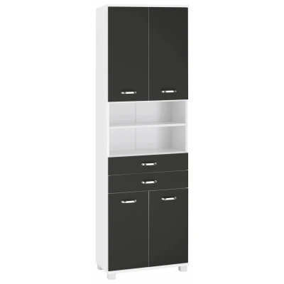 Abbildung von Schildmeyer Hochschrank &quot;Colli in verschiedenen Farben&quot;, Breite 60 cm, Badezimmerschrank mit Metallgriffen, Ablageböden