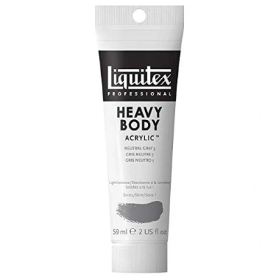 Abbildung von Liquitex 1045599 Professional Heavy Body Acrylfarbe in Künstlerqualität mit ausgezeichneter Lichtechtheit buttriger Konsistenz, 59ml Tube Neutralgrau Nr. 5