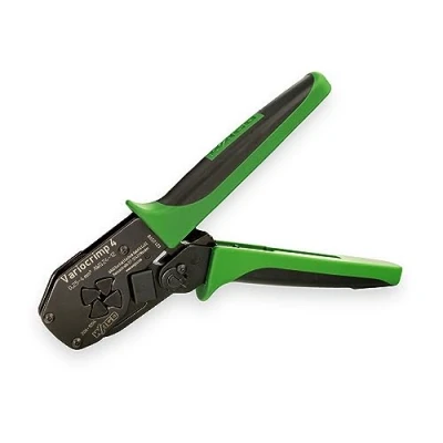 Abbildung von WAGO Crimp Zange Variocrimp 4 206 1204 Bereich 0,25 mm² 4,0 mm², für Aderendhülsen mit und ohne Kunststoffkragen, entriegelbare Zwangssperre eine gasdichte Crimpung