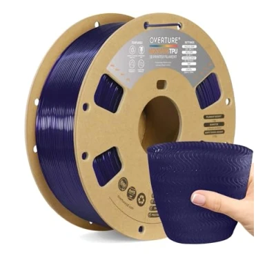 Abbildung von OVERTURE TPU Filament High Speed 1 kg (2,2 lbs), 1,75 mm flexibles HS für 3D Drucker, Spule Maßgenauigkeit +/ 0,03 mm, Drucker (HS Translucent Purple)
