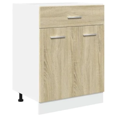 Abbildung von vidaXL Schubunterschrank, Küchenschrank mit Schublade, Unterschrank für Küche, Küchenzeile Küchenmöbel, Sonoma Eiche Holzwerkstoff