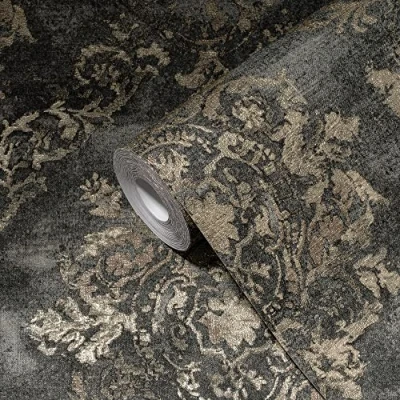 Abbildung von living walls Vliestapete &quot;My Home My Spa&quot;, Barock ornamental Glitzermuster, Ornament Vlies Wand Decke Schräge Tapeten Wohnzimmer modern