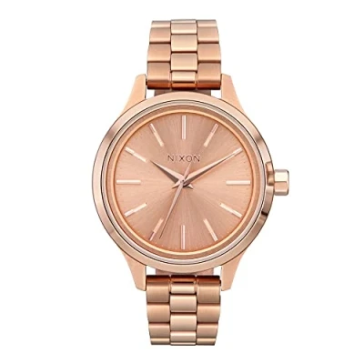 Abbildung von Nixon Damen Analog Japanisches Miyota Quarzuhrwerk Uhr mit Edelstahl Armband A1342 897 00