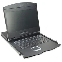 Abbildung von DIGITUS 19&quot; KVM Konsole mit TFT Display (16:9), DE Tastatur Layout, Switch 8 Cat5 Ports, Schwarz