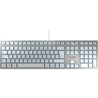 Abbildung von CHERRY KC 6000 SLIM, Ultraflache Design Tastatur, UK Layout (QWERTY), Kabelgebunden (USB A Anschluss), Leise Tasten, Langlebige Beschriftung, Silber