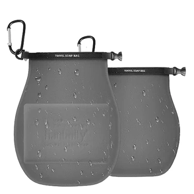 Abbildung von 2 Pack Soap Travel Case Container,Portable Bag Soap,Solutions for Travelling Bathroom Shower Gym with Bar (Grauen)