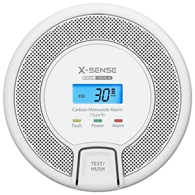 Abbildung von X Sense Vernetzbarer CO Melder mit Digitalanzeige, Kohlenmonoxidmelder Austauschbar Batterie, TÜV Rheinland Zertifiziert nach EN 50291, CO03D W, 1er Set