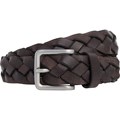 Abbildung von HACKETT LONDON Herren Lthr Flat Plait Belt Gürtel, dunkelbraun, S