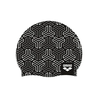 Abbildung von Arena Print 2 Unisex Silikon Badekappe für Erwachsene, Frauen und Männer, intensives Training, komfortabel, rutschfest, Langhaar, X