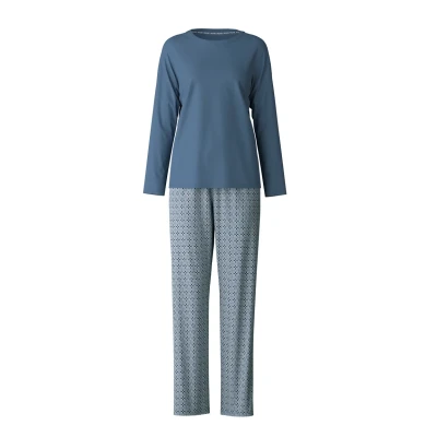 Abbildung von Calida Ornament SET Nachtwäsche Set, Damen, Größe: 48/50, Blue cotton