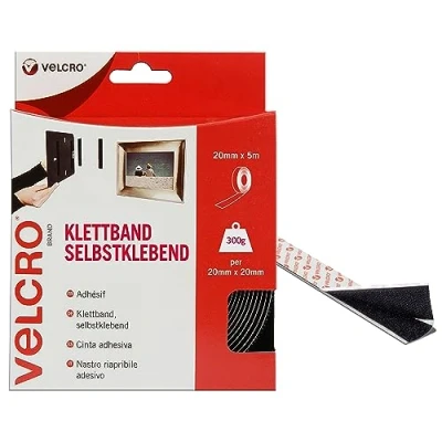Abbildung von Velcro VEL EC60217, Schwarz, 20 mm, 5 m, 1 Stück(e), Box