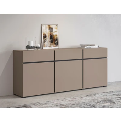 Abbildung von INOSIGN Sideboard &quot;Cross,Breite 180 cm, moderne grifflose Kommode,3 Türen/3 Schubkästen&quot;, Schubladenschrank mit viel Stauraum, Einlegeböden verstellbar