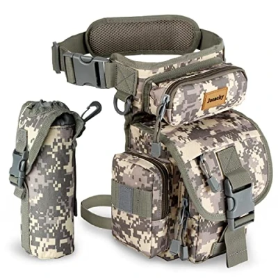 Abbildung von Jueachy Beintasche, Beintasche Herren Wasserdicht Tactical Metal Detecting Tasche Motorrad Taktisch Große Kapazität Sport Hüfttasche Gürteltasche mit Wassertasche